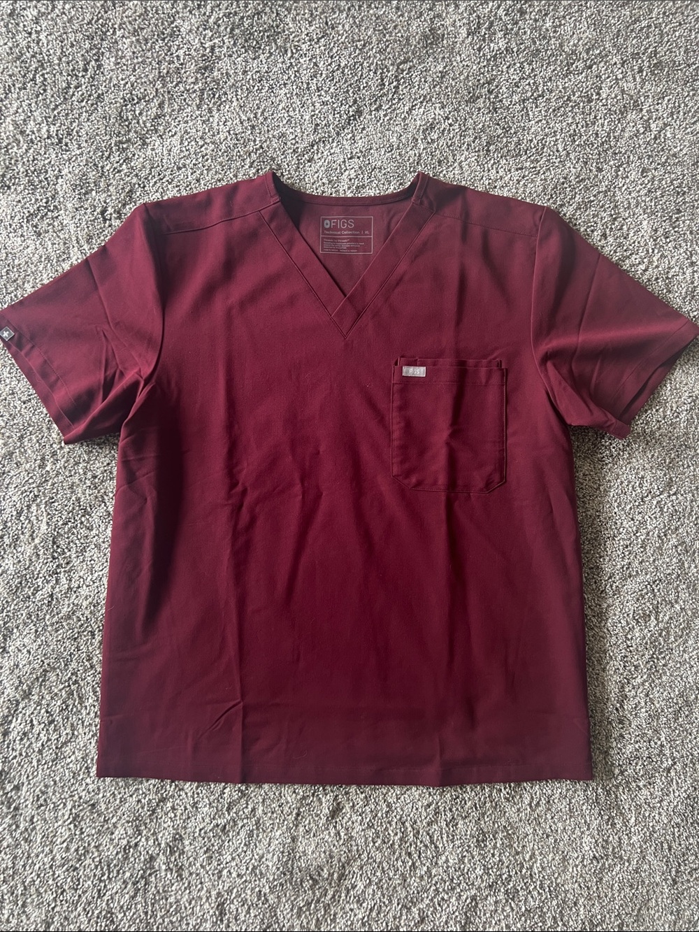 Figs Men’s V-Neck Scrub Top and matching pants- Wine